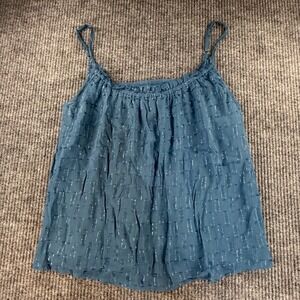 Lovestitch tank cami Medium teal blue metallic layering